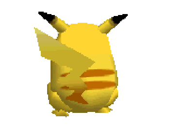 rotating model of Pikachu from Smash Bros 64